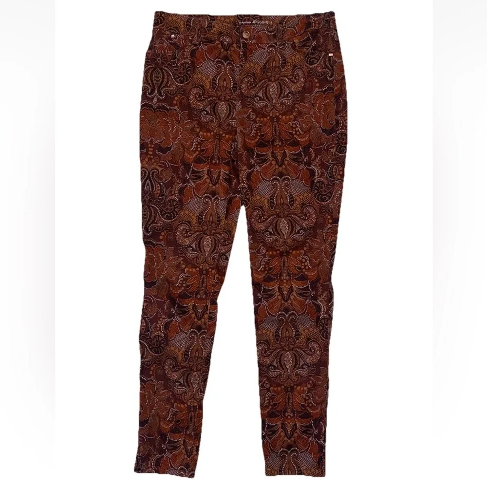 Chico’s Paisley Print High Rise Platinum Jeggings Jeans Sz 8